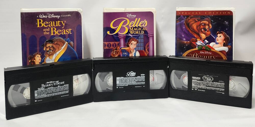 Beauty and the Beast VHS Lot of 3 Belle Magical World Enchanted Christmas